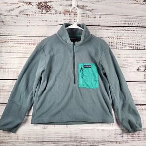 Patagonia Microdini 1/2 Zip Fleece Womens Small Pumice Grey Lightweight 26260